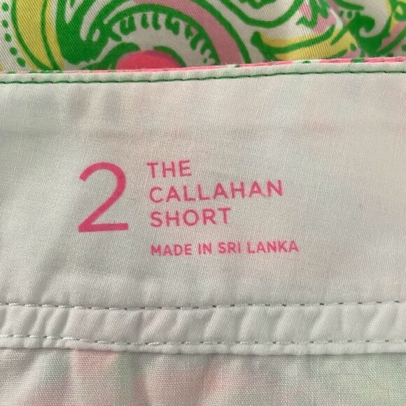 Lilly Pulitzer 5" Callahan Stretch Short Hot Wings Flamingo Print 2 - Picture 6 of 7